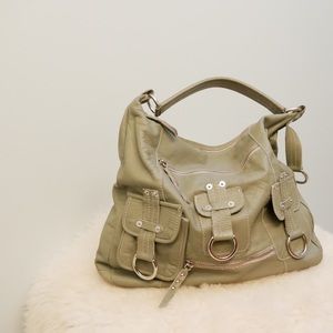 Olive/Sage Green Leather Shoulder Purse